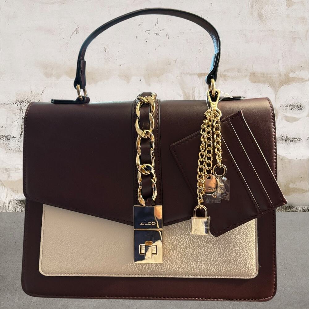 Aldo Caiillaa Color Block Satchel with Card Case NWT